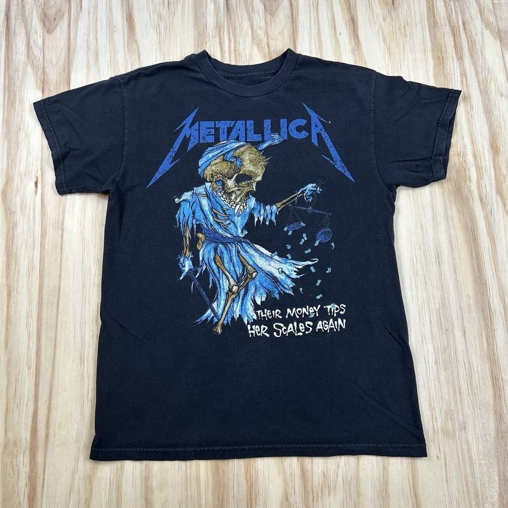 Metallica Pushead Their Money Tips Her Scales Again Black T Shirt Adult M